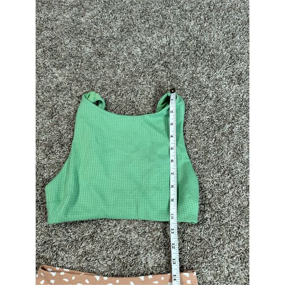 aerie bikini swimwear set waffle knit high cut cheeky bottoms high neck top XS - Picture 8 of 10